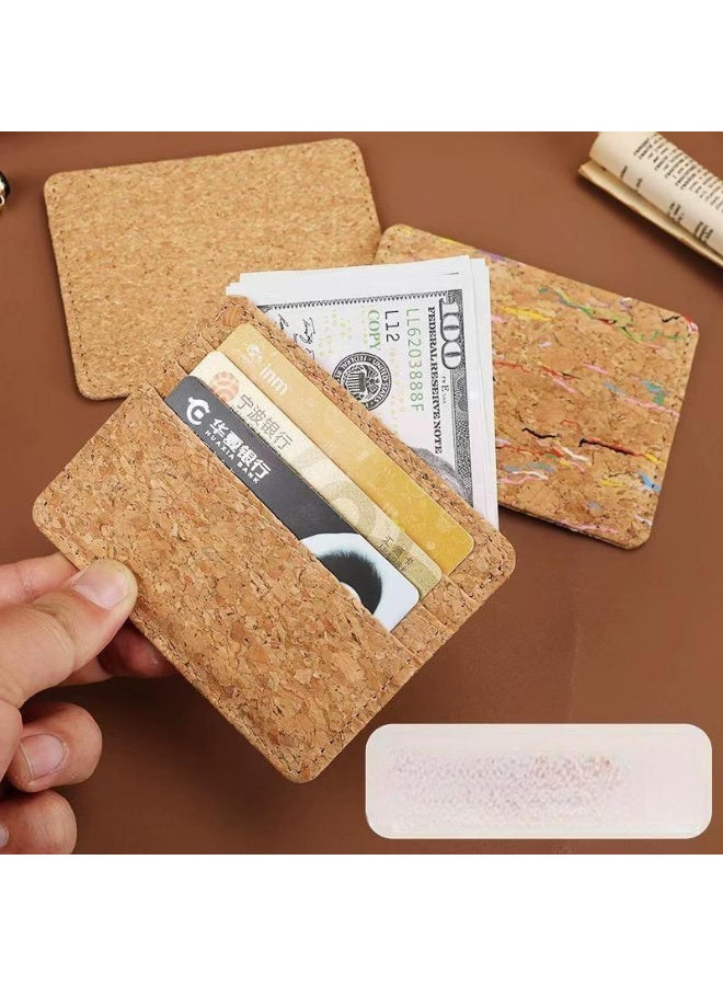 Ciara Natural soft wood grain card pack, bus IC card holder, bank card holder, multi slot PU card holder - Image 3