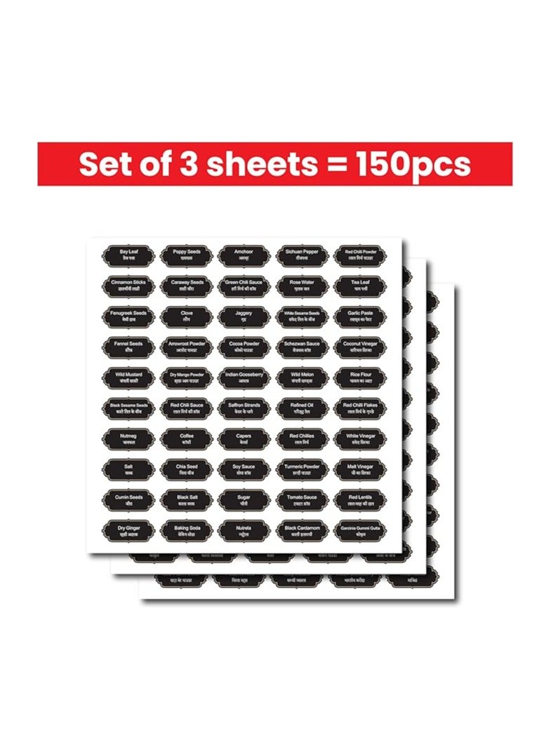 150 Pcs Jar Labels Stickers - Pantry Organization Kitchen Labels for Spice Jars - Canisters - Food Storage Containers - Image 4