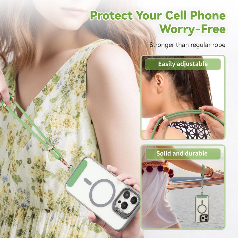 VVAAGG Cell Phone Lanyard for iPhone: Crossbody Phone Strap Adjustable Neck Wrist Strap Anti Theft Long Lanyard Travel Essential for Women Most iPhone - Image 4