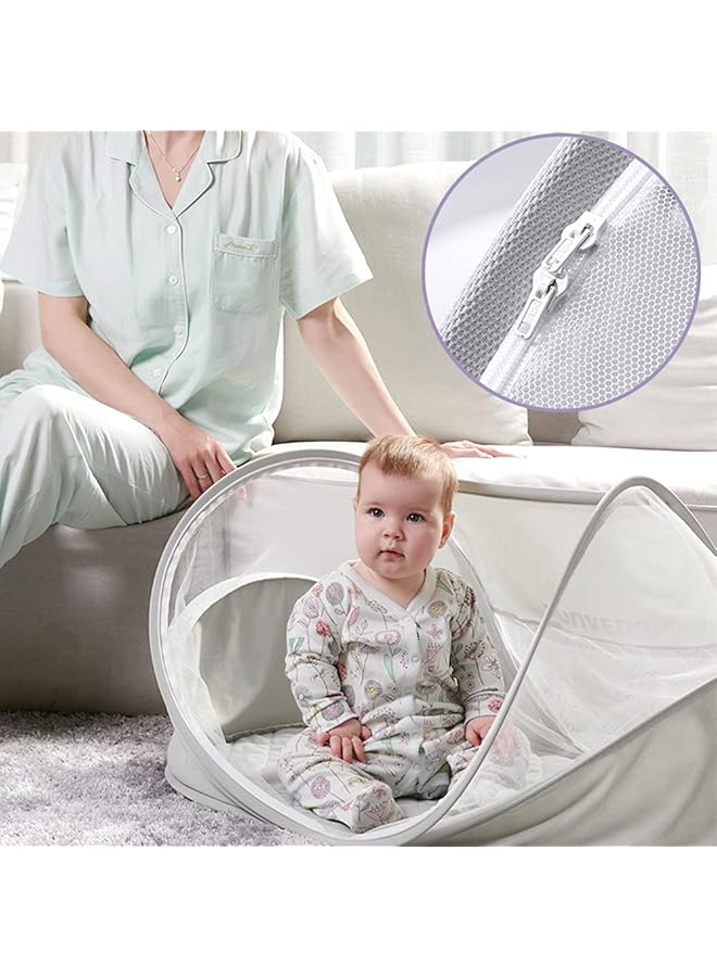 Sunveno Portable Baby Bed W/T Mosquito Net Grey Pack Of 1 - Image 2