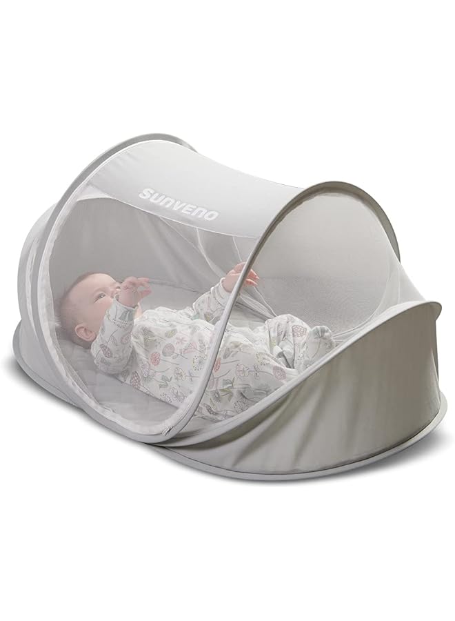 Sunveno Portable Baby Bed W/T Mosquito Net Grey Pack Of 1 - Image 1