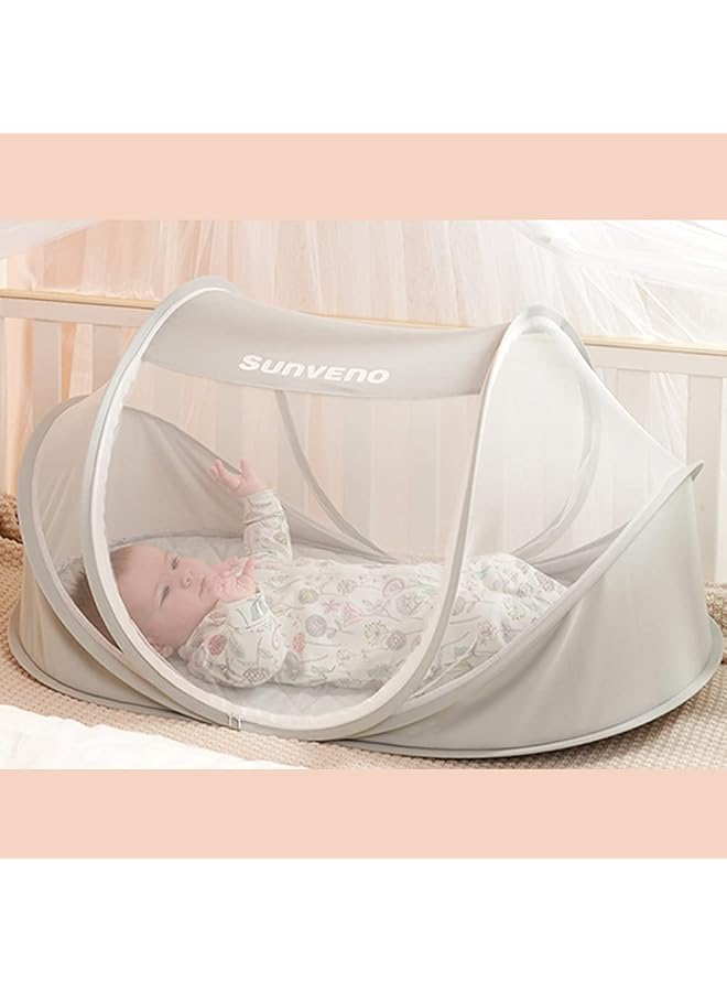 Sunveno Portable Baby Bed W/T Mosquito Net Grey Pack Of 1 - Image 3