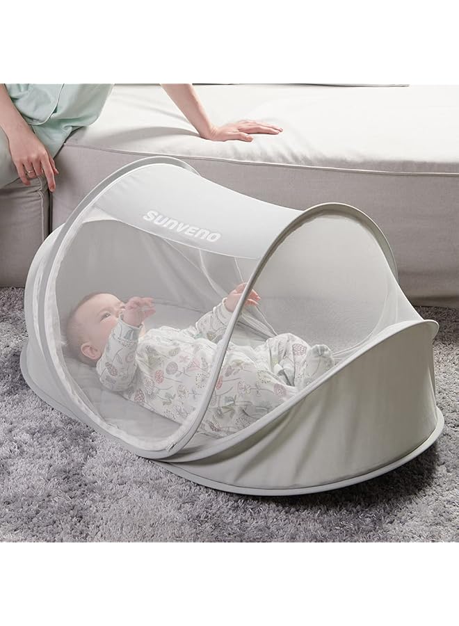 Sunveno Portable Baby Bed W/T Mosquito Net Grey Pack Of 1 - Image 4