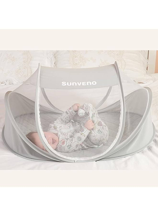Sunveno Portable Baby Bed W/T Mosquito Net Grey Pack Of 1 - Image 5