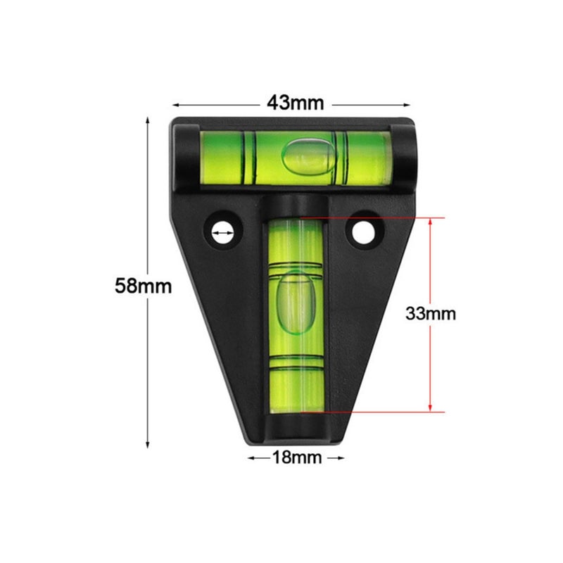 Black T Type Spirit Level Multipurpose Camper Level Tool - Image 3