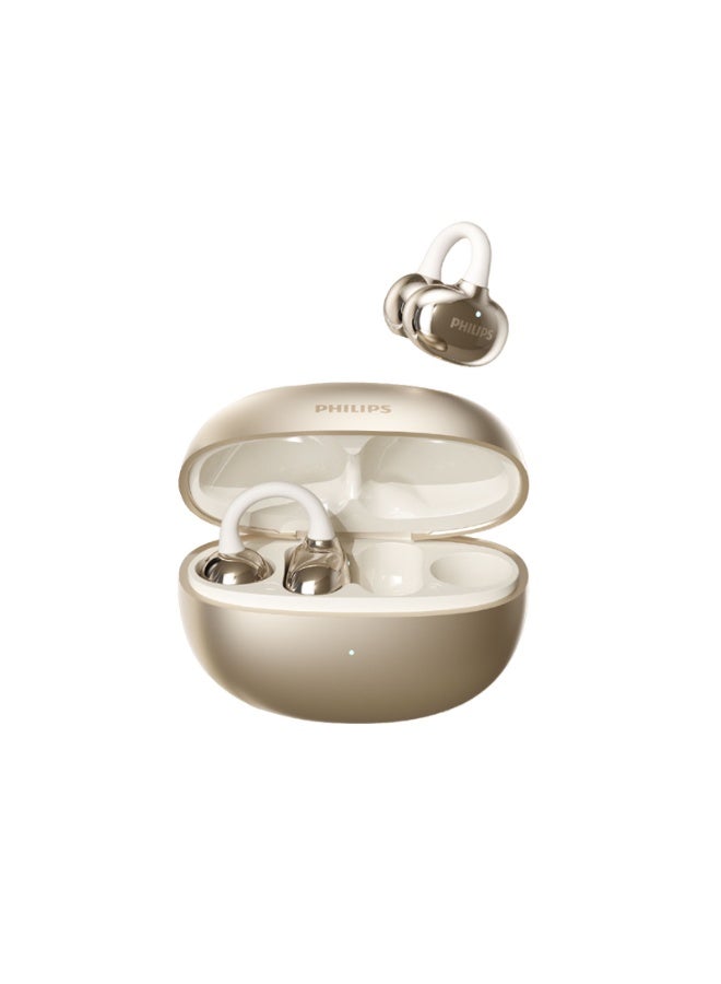 Philips TAQ1020 , Earphone,True Open Ear Headphones,True Wireless Earbuds,Long Playtime, IP54 Water and Dust Proof with  ANC,AI Call Noise Reduction,3D Surround Sound,Sterling Sound, Secure Fit and Comfort, For Sports, Work Gold - Image 1