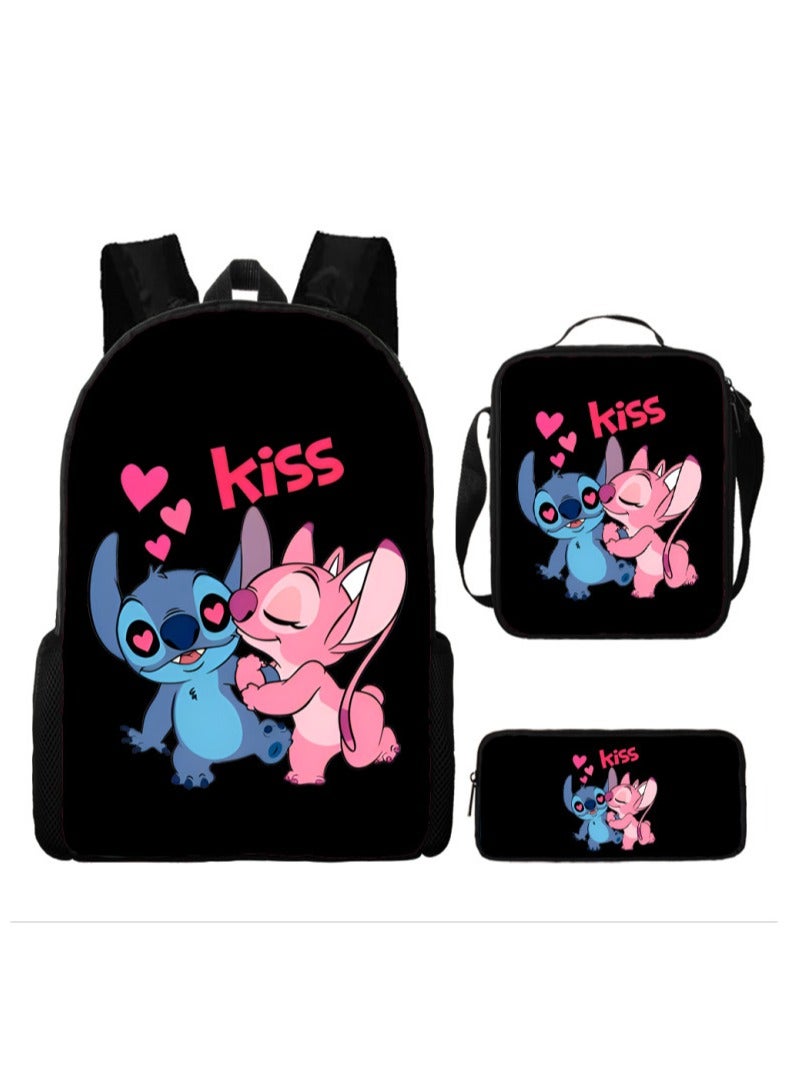 Stitch Primary And Secondary School Students' Three-Piece Backpack 29*42*16c