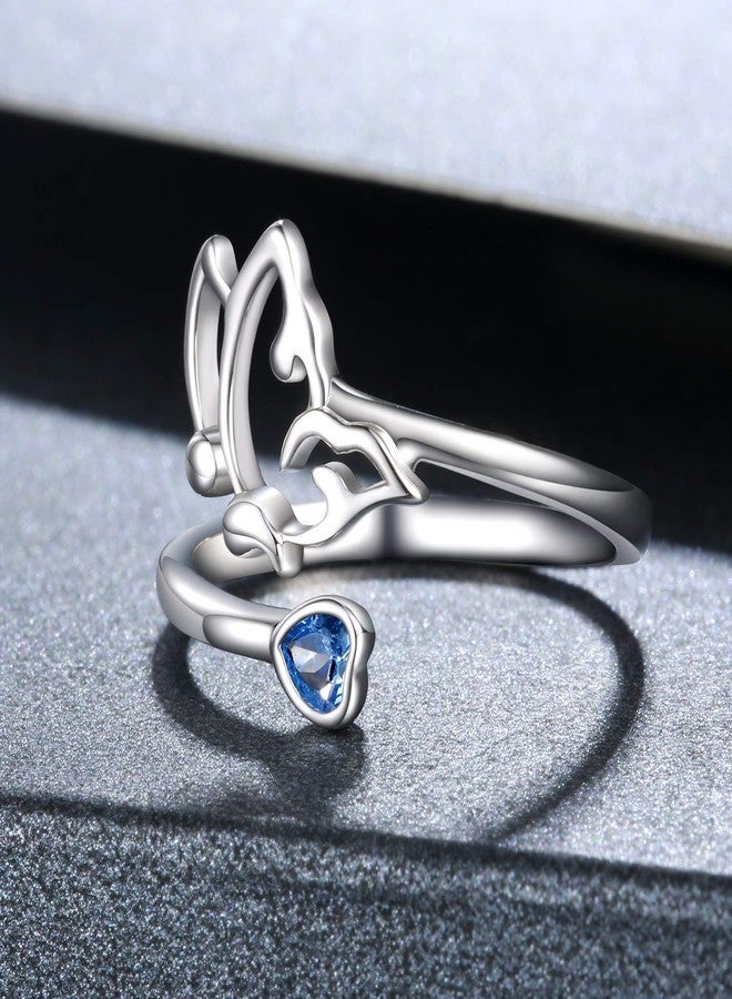 Sariel Butterfly Semicolon Ring 925 Sterling Silver Mental Health Awareness Inspired Rings Jewelry Gifts (A) - Image 2