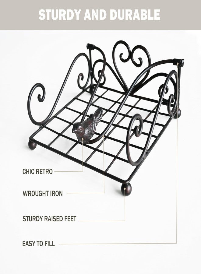 Remenna Napkin Holder-Table Napkin Holders for Paper Napkins Forged Metal Napkin Holders for Kitchen Countertops & Outdoor Tables 7"x7"x3.5" - Image 3