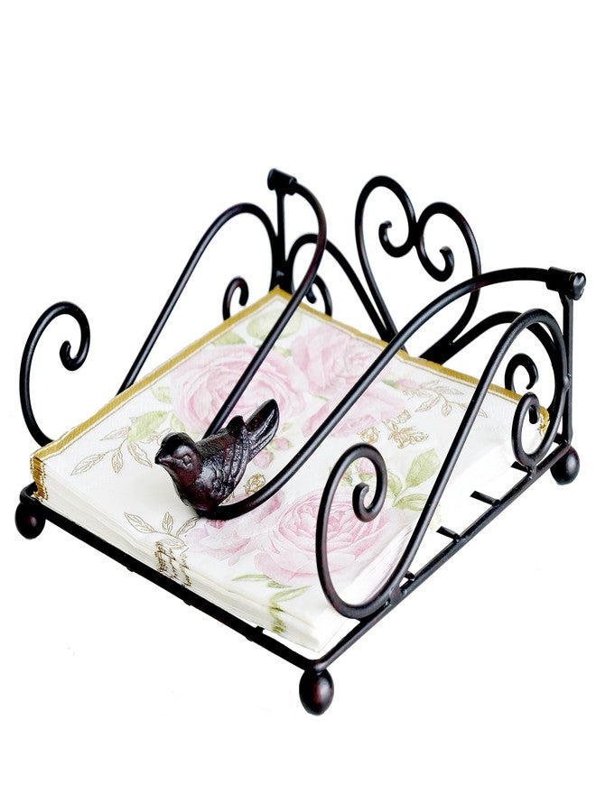 Remenna Napkin Holder-Table Napkin Holders for Paper Napkins Forged Metal Napkin Holders for Kitchen Countertops & Outdoor Tables 7"x7"x3.5" - Image 1