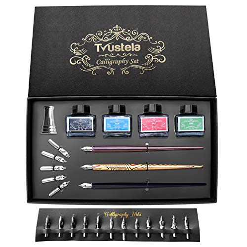 Trustela Calligraphy Set For Beginners, 3 Calligraphy Pens, 4 Ink Bottle 15ml, 20 Calligraphy Nibs, 1 Calligraphy Pen Holder, Dip Pen Set, Gift For Men, Women And Kids, Calligraphy Kit For Beginners - Image 1