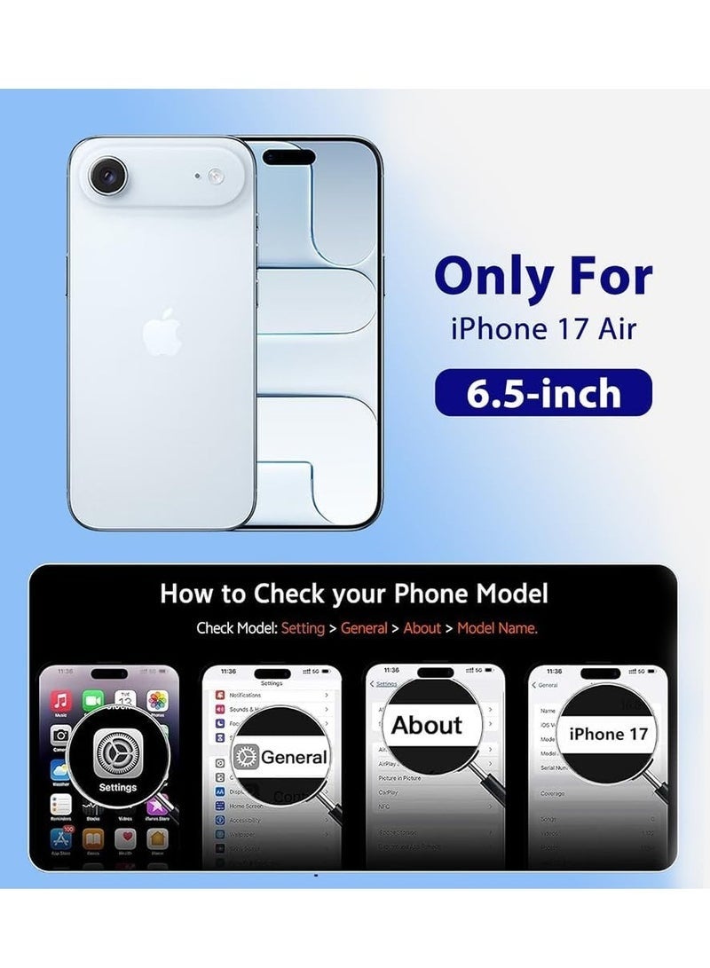 ELTRAZONE iPhone 17 Air Clear Case Compatible with Magsafe & Tempered Glass | Crystal Clear Anti-Yellow Back Cover | Shockproof, Slim Fit, Anti-Scratch Full HD Screen Protector for iPhone 17 Air 6.5-Inch - Image 2