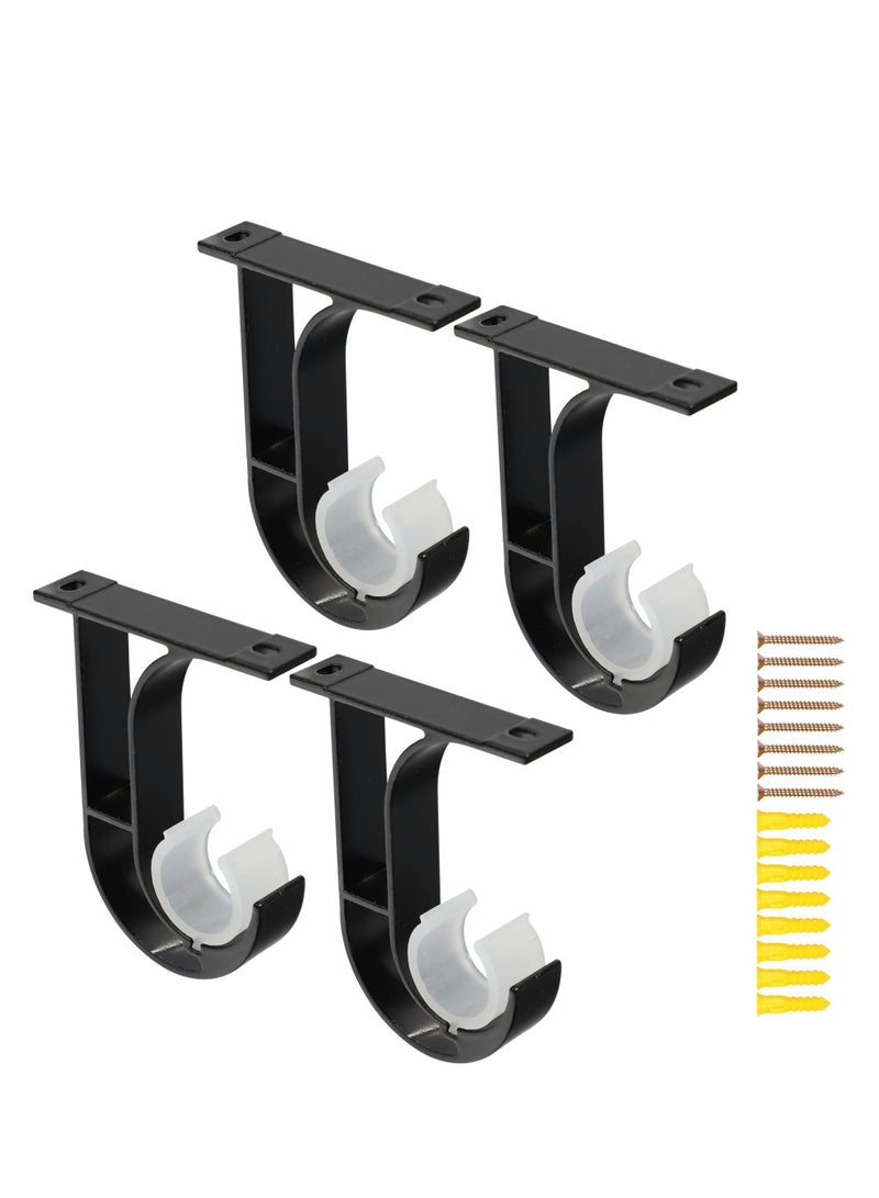 Curtain Rod Bracket, Ceiling Mount Aluminum Alloy Closet Bracket with Plastic Buckle, Heavy Duty Matching Screws - Image 1
