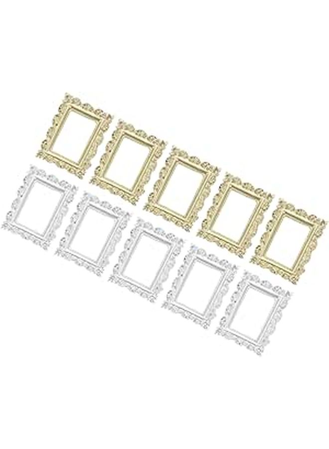 إطارات صور مصغرة قديمة من الراتنج 10 قطع بألوان متنوعة للحرف اليدوية DIY وديكور المنزل - Image 1