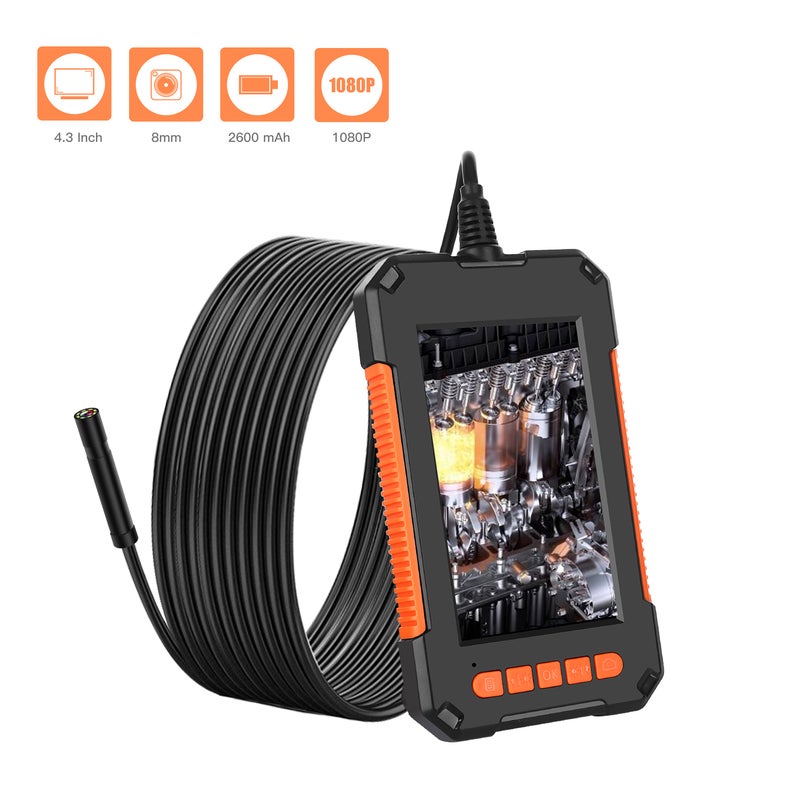 4.3 Inch Color LCD Screen High Definition 1080P IP67 Handheld Endoscope Industrial Home Endoscopes with 8 LEDs 8mm Camera Diameter - Image 5