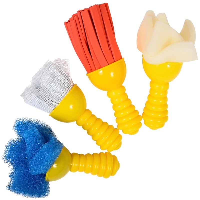READY 2 LEARN Textured Art Tools - 4 Yellow Paint Sponges for Kids - Thick Kids Paint Brushes - Easy-Grip Paint Brushes - Art Supplies for Toddlers 1-3 - Image 1