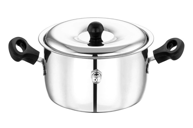 SOWBAGHYA SOWBAGHYA Stainless Steel Milk Boiler 1 Litre Silver Milk Boiler Cooker Milk Boiling Pot Dishwasher Safe Compatible for Both Gas Stove and Induction Cooktop 