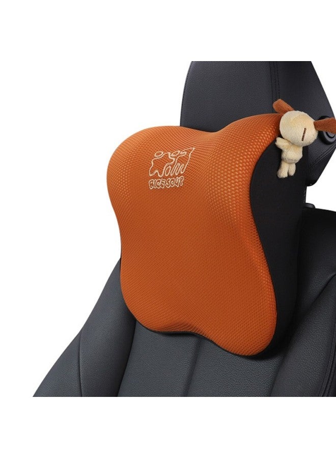 Icaroom Car Headrest Space Memory Foam Neck Pillow Four Seasons Universal Car Cushion T-662ms-ch Vibrant Orange - Image 1
