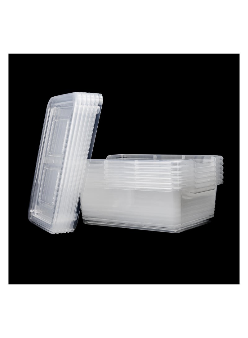 Mondex مجموعة صناديق تخزين بولي بروبيلين مكونة من 6 قطع - سعة 10 لتر لكل منها - صناديق تخزين متعددة الاستخدامات شفافة ومتينة (طول 40 × عرض 29 × ارتفاع 13.1 سم) - Image 5