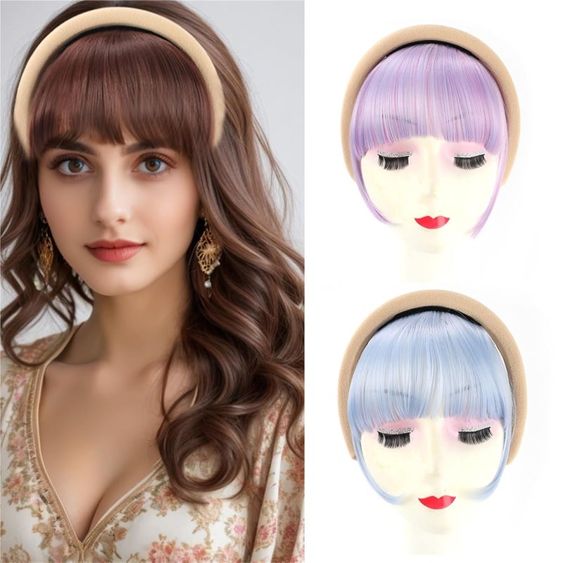Bangs Wigs With Detachable Magic Paste Hair Extensions Hairpieces for Women(002) - Image 2