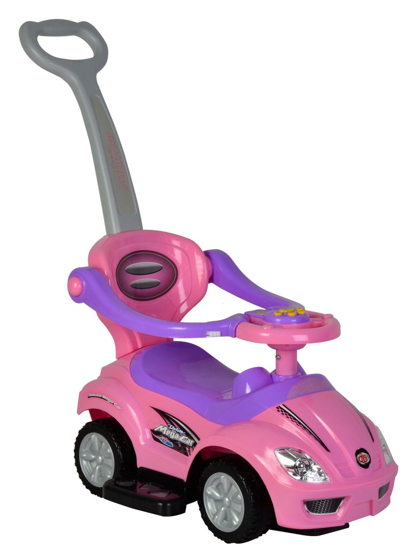 GOLD MANTIS 3-in-1 Kids Push and Pedal Toddler Ride On Push Car Stroller with Push Handle and Sound for Kids Girls and Boys (Pink) - Image 2