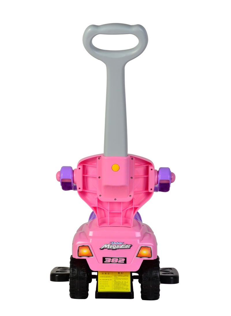 GOLD MANTIS 3-in-1 Kids Push and Pedal Toddler Ride On Push Car Stroller with Push Handle and Sound for Kids Girls and Boys (Pink) - Image 3