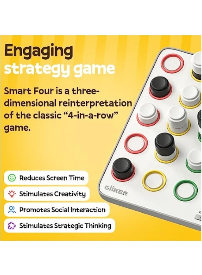 Giiker Automatic Referee Chessboard, Board Game,3D AI-Powered 4 in a Row Game, Strategy Board Games with Integrated Referee, Travel Games for Ages 6-12 and up, Birthday Gift for Kids Family Game Night - Image 3