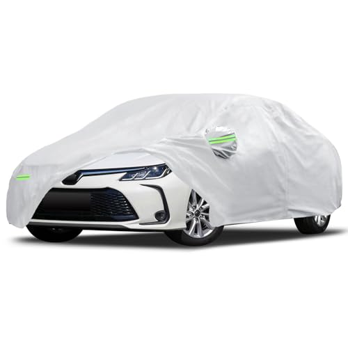 Migaven Car Cover Custom Fit for Toyota Corolla 2000-2026, Honda Civic 1991-2026, Migaven Waterproof Full Exterior Cover Sun Rain Protection with Door Zipper and Cotton Lining - Image 1