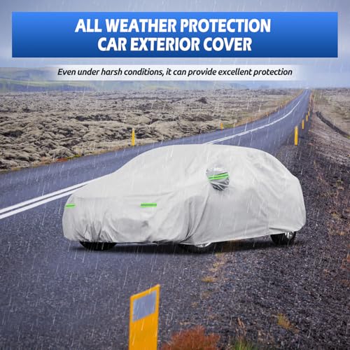 Migaven Car Cover Custom Fit for Toyota Corolla 2000-2026, Honda Civic 1991-2026, Migaven Waterproof Full Exterior Cover Sun Rain Protection with Door Zipper and Cotton Lining - Image 5