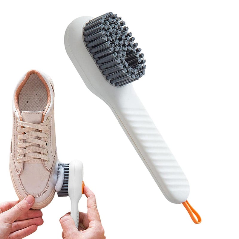 Eloxee Soap Dispensing Cleaning Brush with Handle Scrubbing Reusable Washing Shoe Brush for Shoes Clothes Cleaning (2 in 1 Brush) - Image 3