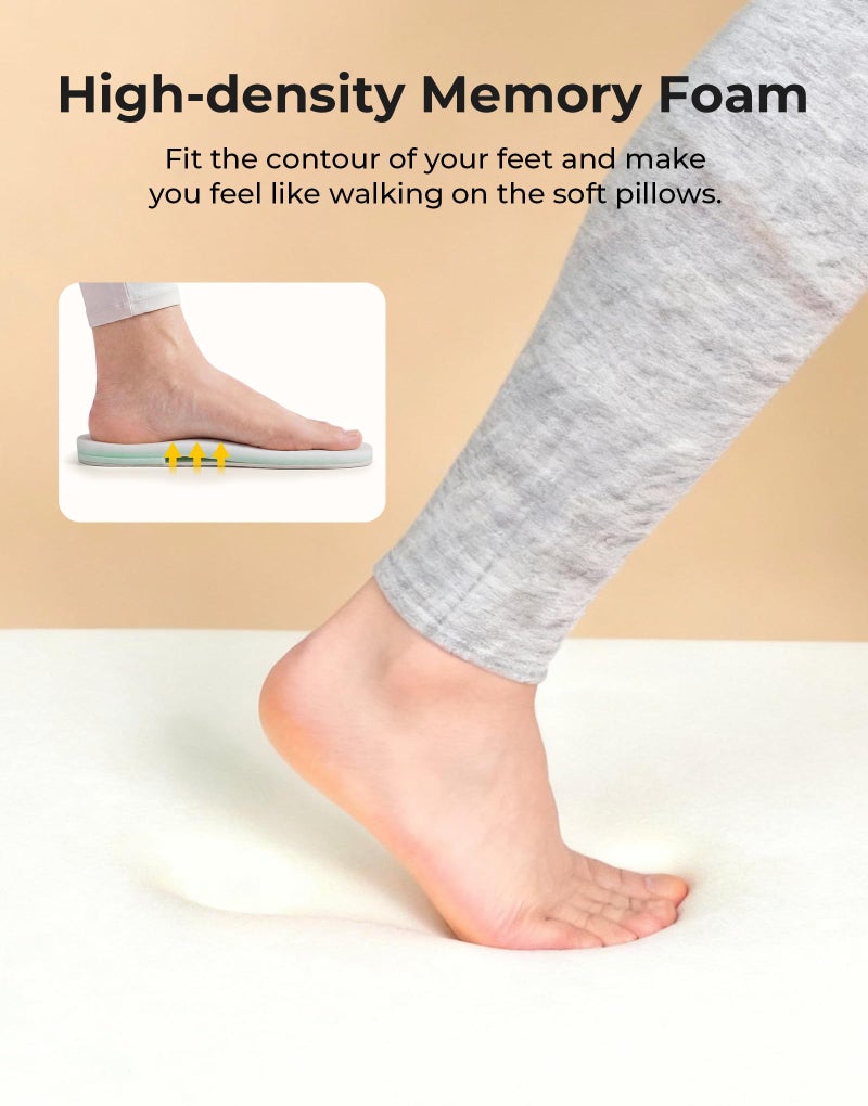 HomeTop Women's Fuzzy Curly Fur Memory Foam Loafer Slippers Bedroom House Shoes with Polar Fleece Lining (9-10, Cream White) - Image 5