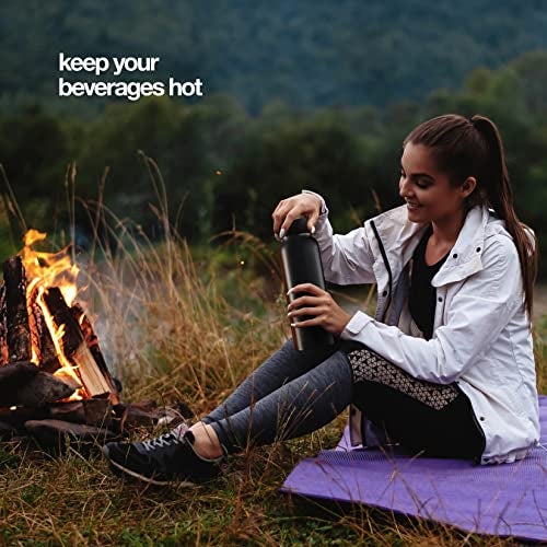 Brewberry Stainless Steel Insulated Water Bottle and Travel Mug for Hot and Cold Beverages, Wide Mouth, Double Wall Insulated Hydration Sports Water Bottle for Hiking, Biking, Outdoor, 22 OZ BPA Free - Image 5