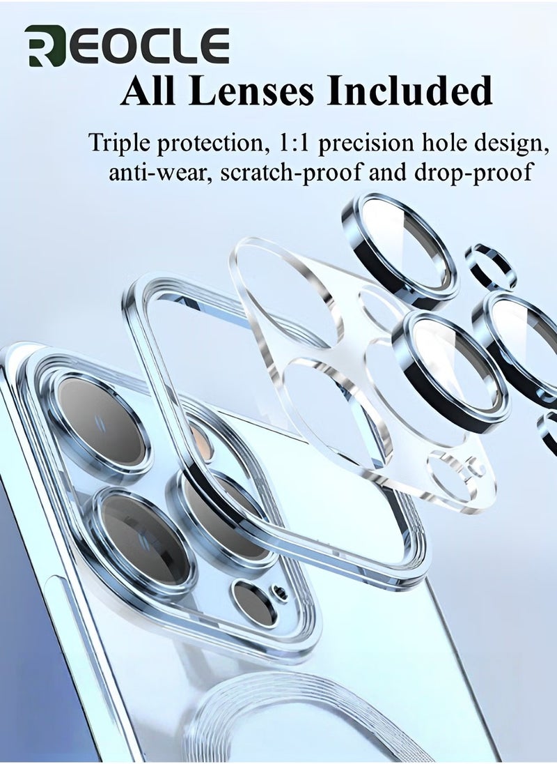 REOCLE Magnetic Case for iPhone 13 Pro Max Transparent Magnet Phone Case Ultra-thin iPhone 13 Pro Max Phone Case with Magnets Anti-scratch Shock-proof and Drop-proof Protection Without Yellowing - Image 3