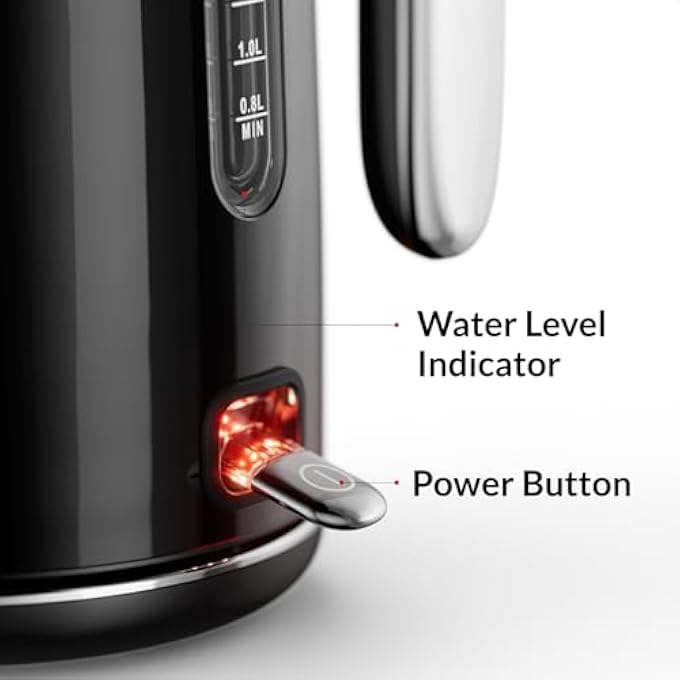 Feller Germany Retro Style 17L Kettle With Thermometer 2200 W Stainless Steel Body Strix Controller Dry Boil  Automatic SwitchOff Ek200 2Y GuaranteeUae Version Black - Image 5