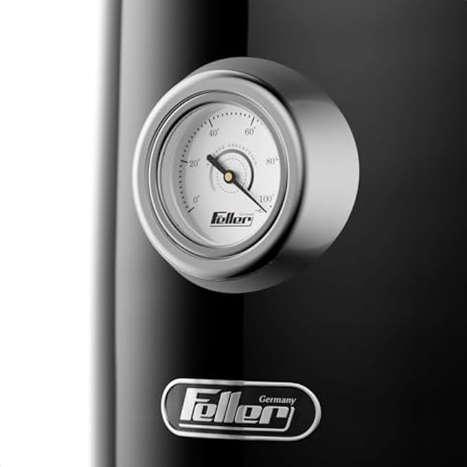 Feller Germany Retro Style 17L Kettle With Thermometer 2200 W Stainless Steel Body Strix Controller Dry Boil  Automatic SwitchOff Ek200 2Y GuaranteeUae Version Black - Image 4