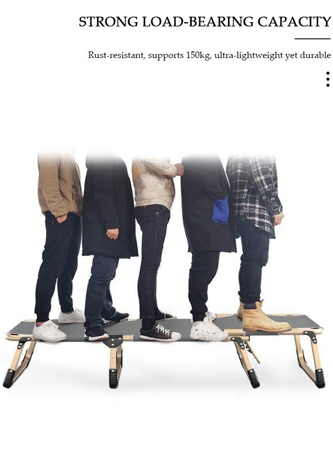 DUNISO Folding Camping Cot for Adults with Mattress Adjustable 4-Position Portable Folding Camping Bed Sleeping Cot with Pillow Lightweight Cots for Camping Home Office Nap - Image 5