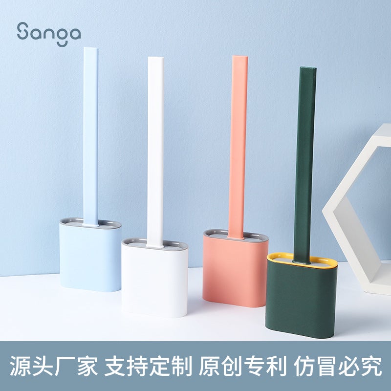 Xiangjia Wall-Mounted Long-Handled Toilet Brush With Base Household Soft Toilet Brush Set Multi-Functional Toilet Cleaning Brush - Image 2