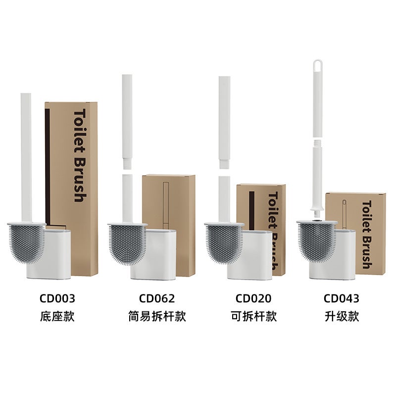 Xiangjia Wall-Mounted Long-Handled Toilet Brush With Base Household Soft Toilet Brush Set Multi-Functional Toilet Cleaning Brush - Image 5