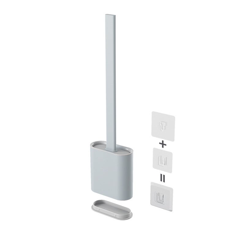 Xiangjia Wall-Mounted Long-Handled Toilet Brush With Base Household Soft Toilet Brush Set Multi-Functional Toilet Cleaning Brush - Image 1
