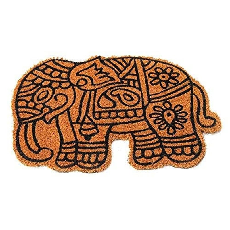 PHOENIX ENTERPRISE Natural Coir HandCrafted Elephant Shape Floor Mat with AntiSlip Back for Indoor Outdoor Patio Home and Office Weatherproof Large and Thick Entryway Decor Brown 60 x 45cm 1 - Image 1