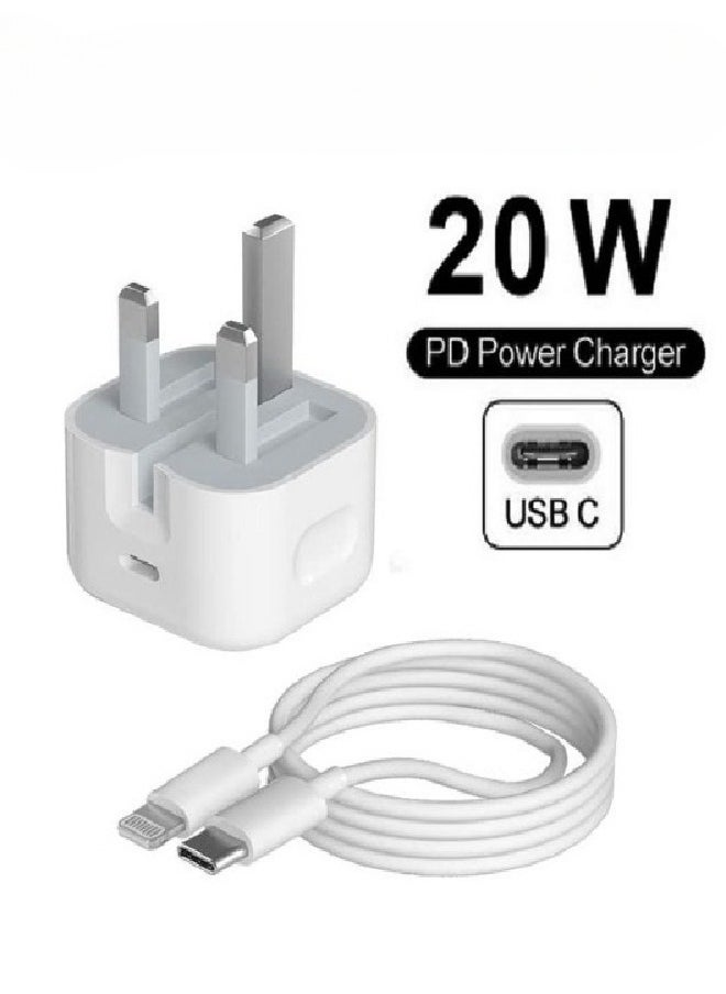 Generic Triple iPhone charger 20W, foldable, with Type-C port + charging cable 
