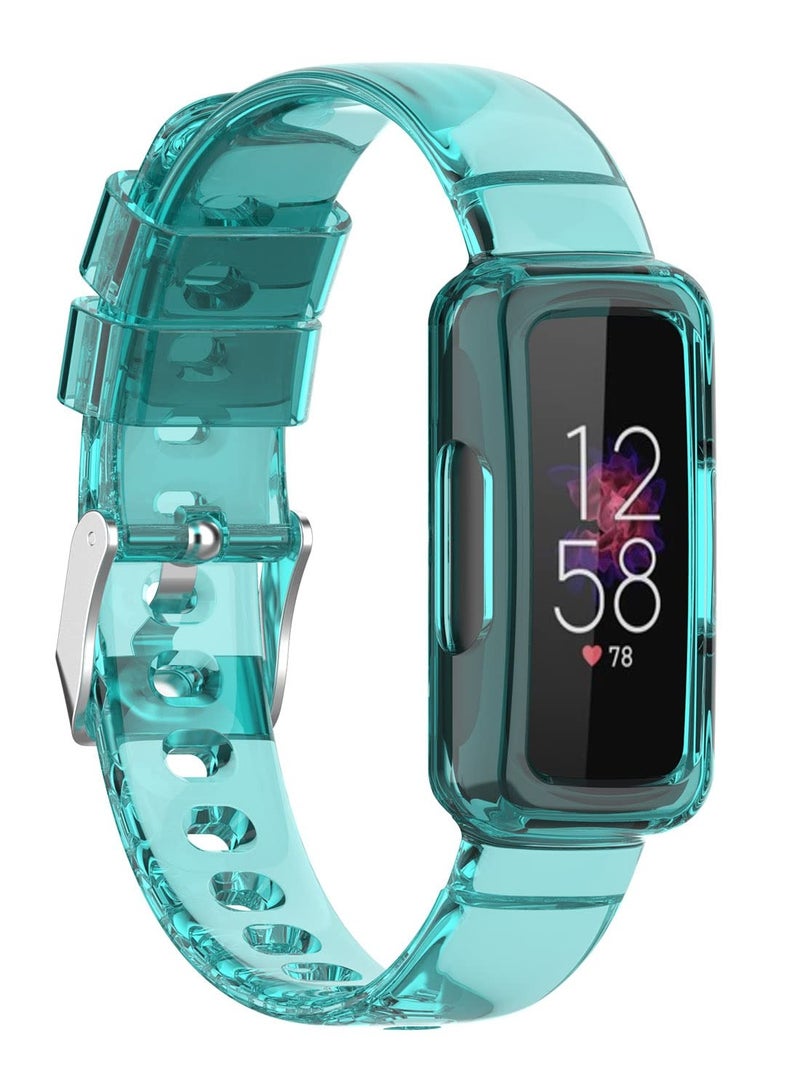 Adjustable Waterproof Silicone Replacement Strap for Fitbit Ace 3 Kids, Soft Wristband Bracelet Band for Boys & Girls (Blue/Black/Clear) - Image 5