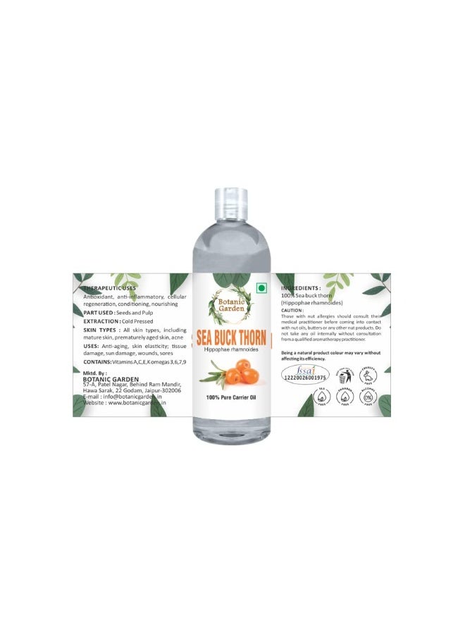 BOTANIC GARDEN Sea Buckthorn/Hippophae rhamnoides/ Cold-Pressed Oil 100% Pure, Natural & Undiluted, Calms Irritated Skin, Repairs Damaged Skin, Moisturises Dry Skin, Soothes Sunburn, Powerful Anti-Ageing Properties(100 ML) - Image 3