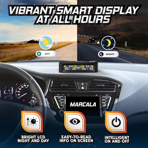 Marcala 2026 V2.0 Trailer Tire Pressure Monitoring System Set of 6 | 50-Foot Extended Range RV TPMS | 0-144 PSI for RV/Camper/Towing | Solar Charge & 6-Alarm Trailer TPMS | Prevent Flats & be Safer! - Image 5