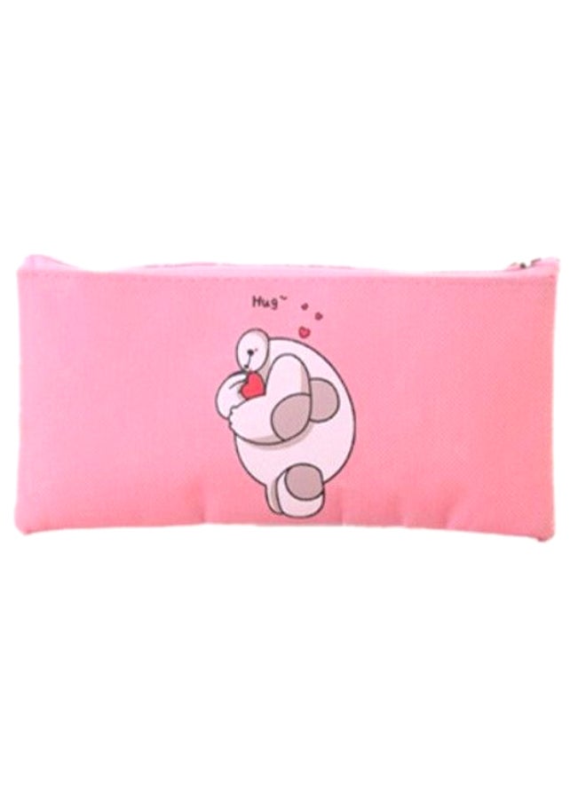 Baymax Printed Pencil Case Pink/White - Image 1