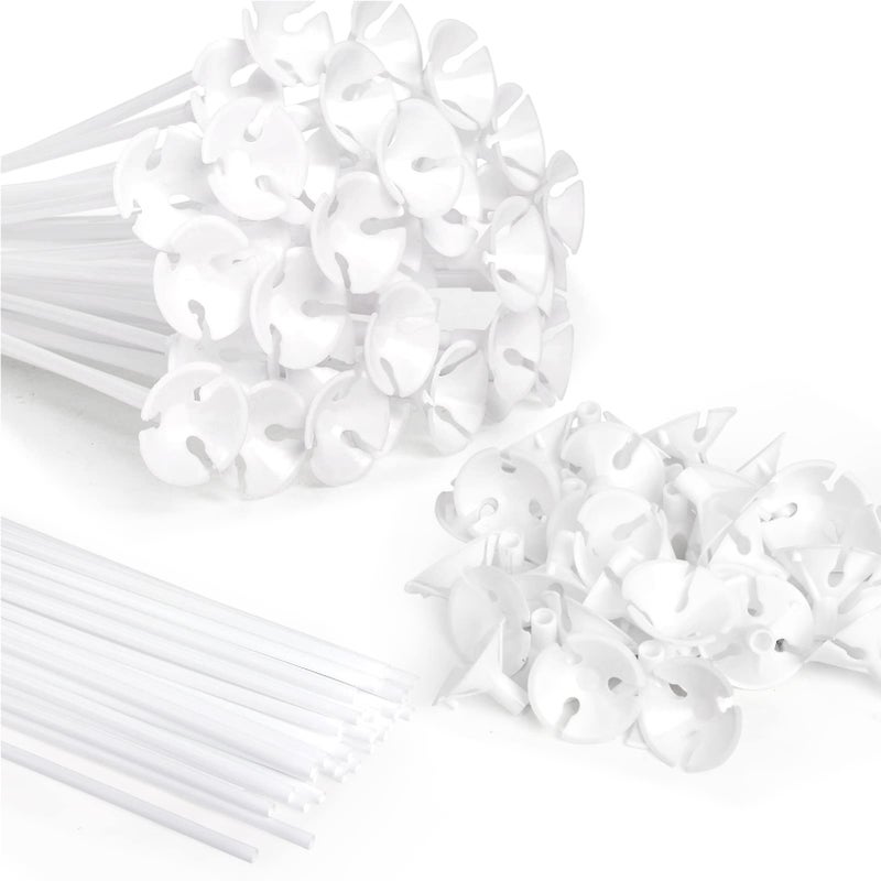 PP OPOUNT 35 Pieces Balloon Sticks 126 inches Plastic Balloons Sticks Balloon Holders for Anniversary Wedding Birthday Party Decoration Balloon Sticks with Base Upgraded Version - Image 2