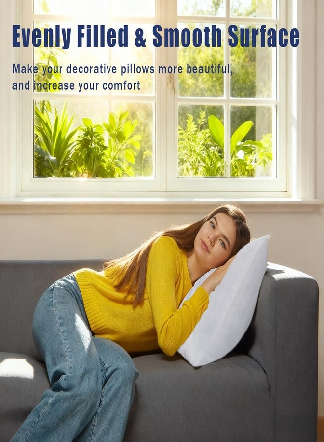 OKBA Set of 2 Throw Pillow Inserts, Hypoallergenic Soft & Firm Cushions with 100% Cotton Cover, 16x16 Pillows Filler for Side Sleepers, Sofa, Bed and Home Decor, Indoor Quality Hotel Pillows - Image 5