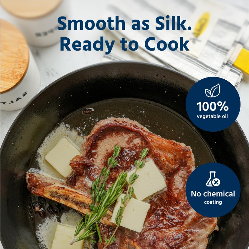 COOKLIFE 10 Inch Lightweight Pre-Seasoned Cast Iron Skillets with Handle Cover - Smooth Polished Surface, Easy to Clean Cast Iron Pan Use in the Oven, on the Stove or Grill, Over a Campfire - Image 3