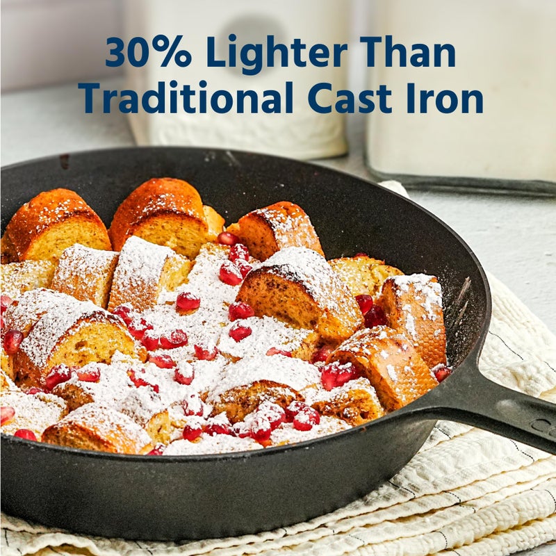 COOKLIFE 10 Inch Lightweight Pre-Seasoned Cast Iron Skillets with Handle Cover - Smooth Polished Surface, Easy to Clean Cast Iron Pan Use in the Oven, on the Stove or Grill, Over a Campfire - Image 4