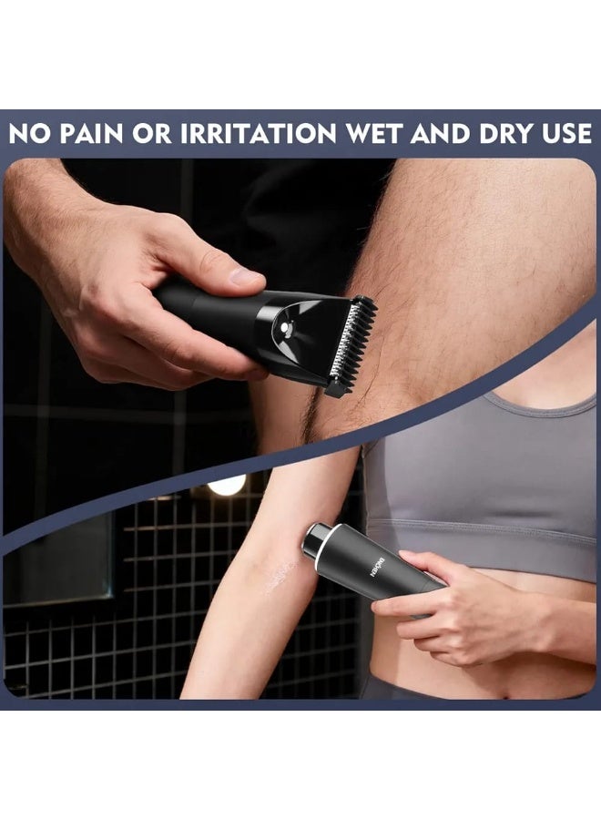 Enchen A4 2-in-1 Body Hair Trimmer & Facial Hair Removal Shaver, 8500RPM Motor, Anti-Overheating Ceramic Blade, LED Spotlight & Travel Lock, Black - Image 2